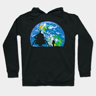 Space man on The Moon Hoodie